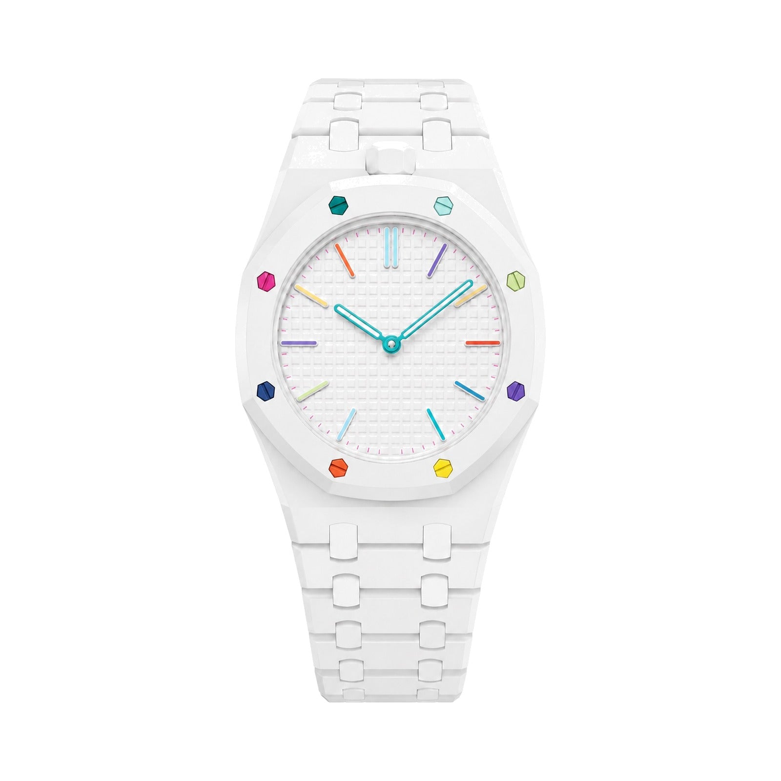 OCTAVIR Prisme Bioceramic modular watch strap — compatible with AP × Swatch Royal Pop bioceramic case (watch not included)
